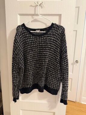 Urban Outfitters Ecoté Black Gray Textured Slouchy Knit Women's Sweater